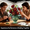 1482pcs Black Dahlia Flowers Bonsai Building Set with Vase for Adults and Kids Aged 12+ - 2 of 4