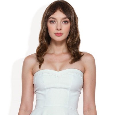 Alilang Short Wavy Bob Wig with Bangs for Women, Heat-Resistant Synthetic Hair, Curly Texture
