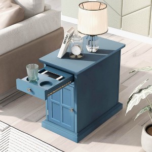 NicBex Classic Vintage End Table with Multifunctional Drawer & Bottom Cabinet,Small Side Table for Bedroom,Living Room - 1 of 4