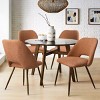 Panipeachy Upholstered Dining Chairs Set of 4, Mid-Century Modern Kitchen Chair with Walnut Finish Metal Legs - 2 of 4
