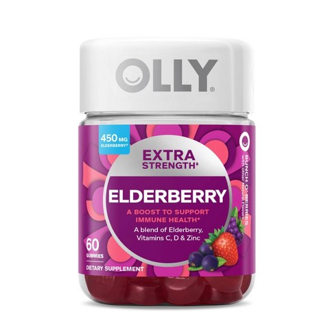 Olly Extra Strength Immunity Gummies - Elderberry - 60ct : Target