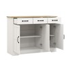 Sevobal Utility Storage Cabinets, Closed Cabinet with Doors and Internal Shelves for Living Room Kitchen Hallway, White, 42.71"*14.8"*32.08" - 3 of 4
