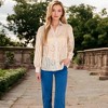 Anna-Kaci Women's Embroidered Eyelet Long Sleeve Button-Up Blouse - 4 of 4