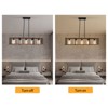 YIYIBYUS 5-Light Brown Rectangle Island Pendant Light with Glass Shade - 3 of 4