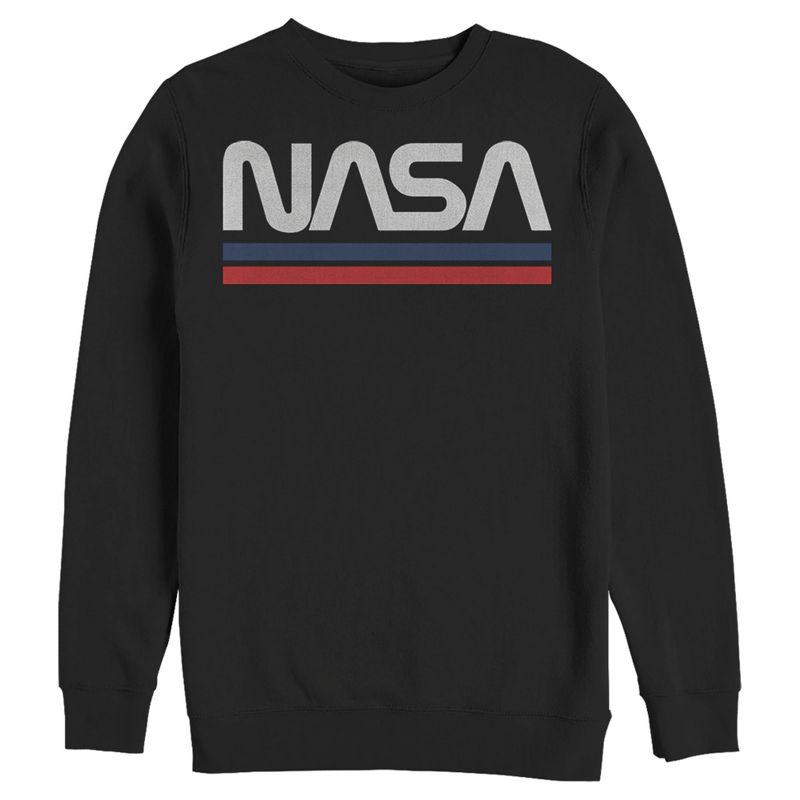 Men's NASA Stripe Minimal Logo Vintage Sweatshirt, 1 of 4