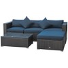 Outsunny 5-Piece Outdoor Sectional Furniture, Patio Sofa Set, PE Wicker Couch, Cushions, Pillows, Ottoman, Coffee Table - 4 of 4