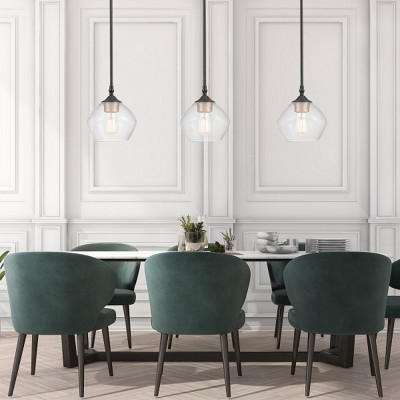 Harrow Matte Black and Gold Glass Pendant Light