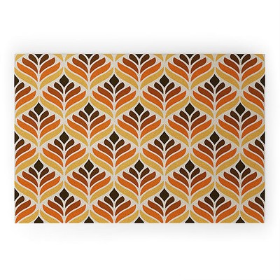 Alisa Galitsyna Retro Flower Pattern Large Looped Vinyl Welcome Mat - Society6