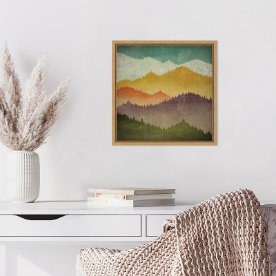 Ryan Fowler Mountain View Multicolor Framed Canvas Print