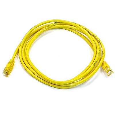 Monoprice Cat6 Ethernet Patch Cable - 7 Feet - Yellow | Network Internet Cord - RJ45, Stranded, 550Mhz, UTP, Pure Bare Copper Wire, 24AWG
