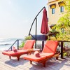 Costway 10FT Patio Offset Hanging Umbrella Easy Tilt Adjustment 8 Ribs Backyard Burgundy\Beige\Tan\Blue - image 2 of 4