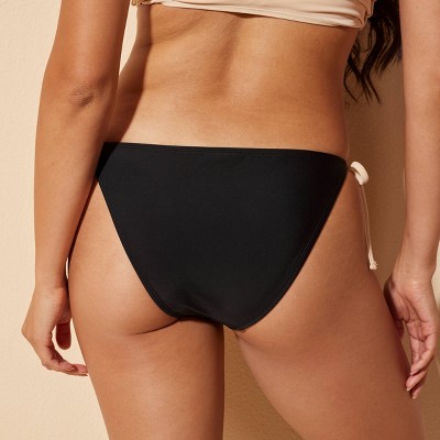 Shade & Shore Women's Low-Rise High Leg Cheeky Coverage Side-Tie String Bikini Bottom - Shade & Shore™ Black S — фото 6