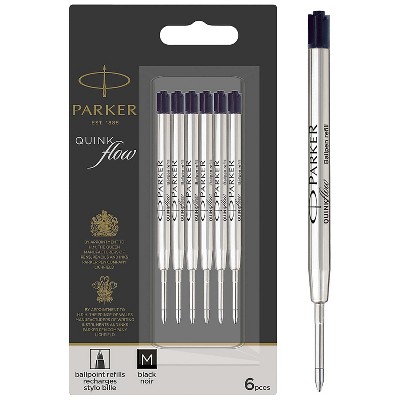 Parker Quinkflow Ballpoint Pen Refill Black Ink 6/Pack (2025154)