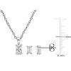EVERLY JEWELRY | Brass 3 1/8 CT TGW Rectangular Cubic Zirconia Stud Earrings and Pendant with Chain Set- 18 in - 2 of 3