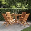 vidaXL 5-Piece Foldable Patio Dining Set - Solid Teak Wood - Weather Resistant Outdoor Furniture - Easy Assembly - Space Saving - 2 of 4