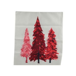 Unique Bargains Dining Chair Slipcovers Christmas Tree Pattern Linen Beige 22.83"x19.29" 1Pc - 1 of 4