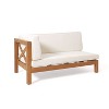 Christopher Knight Home Lyra Outdoor Acacia Wood 4 Seater 88.5" Sectional Sofa with Cushions - 4 of 4