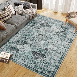 Area Rugs: Washable Non-Slip Vintage Boho Carpet, Soft Low Pile Foldable Stain Resistant Rugs for Bedroom, Home - 1 of 4