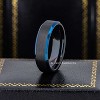 Jewelry Avalanche 6mm Beveled Black & Blue IP Tungsten Carbide Mens Womens Wedding Band - 2 of 4
