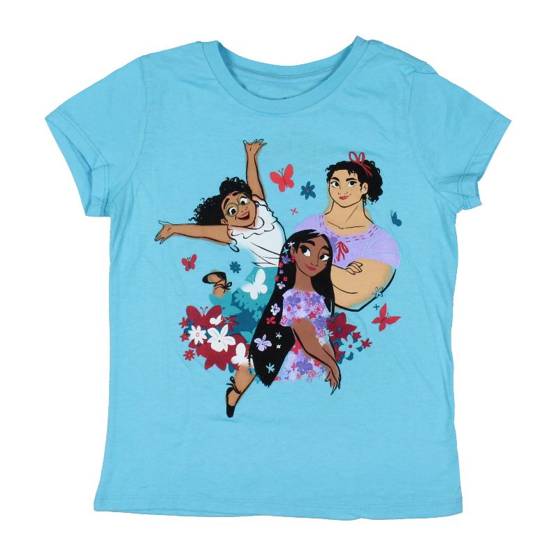 Disney Encanto Girls' Mirabel Luisa Isabela Flowers Graphic Print T-Shirt Kids, 1 of 4
