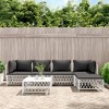 vidaXL White Steel Patio Lounge Set - 6-Piece Outdoor Sofa Set with Cushions - Durable Woven Fabric - 2 of 4
