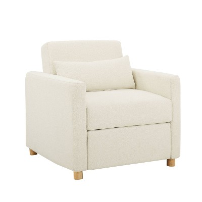 Ivory Down Fill Lawson Accent Chair with Iron Legs
