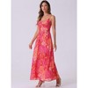 INSPIRE CHIC Women's Floral Print Pleated Back V Neck Split Elegant Maxi Sundresses - 3 of 4