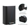 12 Liter 3.2 Gallon Stainless Steel Trash Can, Step On Pedal, Soft Close Lid, Removable Inner Bucket, Brushed Finish, Black - 3 of 4