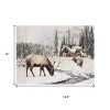 HomeRoots 14" X 19" Brown And White Wood Winter Reindeer Lodge Hanging Wall Decor - 3 of 4
