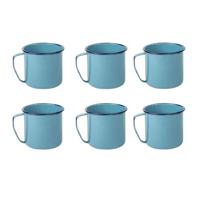 Granite Wire 12 oz Mug, Set of 6 - Turquoise Blue