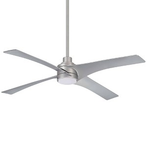 56" Minka Aire Modern Industrial Indoor Ceiling Fan with LED Light Remote Control Silver for Living Room Kitchen Bedroom Family - 1 of 4