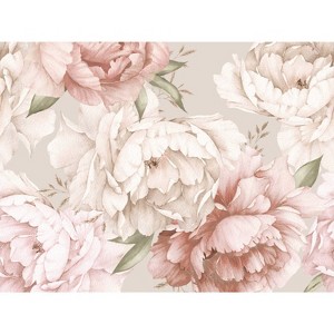 Watercolor Floral Peel and Stick Wallpaper Mural Pink - RoomMates - 1 of 4