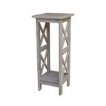 Solid Wood X - Sided Plant Stand Weathered Gray - International Concepts