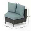 GDFStudio Harper Outdoor Wicker 4 Seater Semi-Circle Sectional Sofa Set with Water-Resistant Cushions - 3 of 4