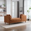 VASIP 77" Double-Sided  Chaise Lounge, Chenille Fabric Sleeper Sofa Couch with 4 Pillows, Rubberwood Legs ,for Living Room,Bedroom,Gray - 4 of 4