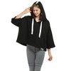 Catalonia Women’s Cropped Hoodie, Casual ¾ Sleeve Loose Pullover Sweatshirt Crop Top, Womens Summer Tops, One Size - 2 of 4