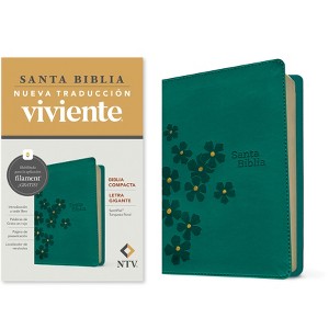 Biblia Compacta Ntv, Letra Gigante Con Filament (Sentipiel, Turquesa Floral, Letra Roja) - Large Print (Leather Bound) - 1 of 1