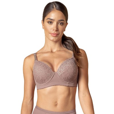 Leonisa Lacy Full Coverage Satin Underwire Triangle Bra - Pink 40b : Target