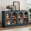 57.7" Buffet Cabinet with Arched Glass Doors,Large Storage Sideboard with Adjustable Shelves for Kitchen Dining Living Room-Baofuwish - 2 of 4