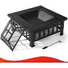SINGLYFIRE 32" Metal Square Fire Pit with Table Outdoor Burning Fire Bowl Black - 3 of 4