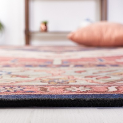 Tucson 5' x 8' Blue and Rust Machine Washable Area Rug