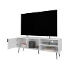 Vynxaria Contemporary TV Stand with Multi-Storage, White, 63"W x 15.7"D x 22.8"H - 3 of 4