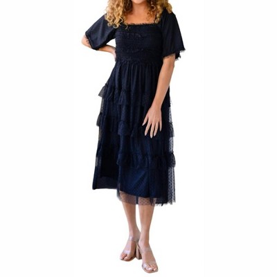 Women's Midnight Waltz Midi Dress - Polagram