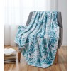 Kate Aurora Blue & Pink Tropical Sea Breeze Floral Ultra Soft & Plush Accent Throw Blanket - 50 in. x 70 in. - 3 of 3