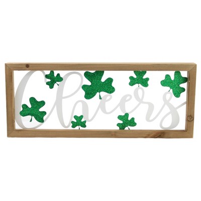 Saint Patricks 6.25 In Cheers Cutout Wall Plaque Irish Clover Word Decor