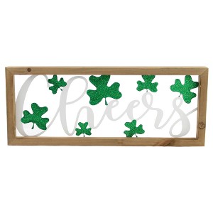 Saint Patricks 6.25 In Cheers Cutout Wall Plaque Irish Clover Word Decor - 1 of 3
