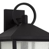 John Timberland Westmont 18" High Modern Outdoor Wall Light Fixture Mount Porch House Exterior Weatherproof Sand Black Aluminum Seeded Glass Shade - 3 of 4