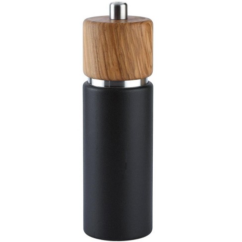 Salt and Pepper Mill Grinder Set, Acrylic with Olive Wood Top