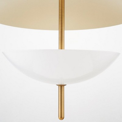 Dion Patina Brass 3-Light Pendant with Opal Glass Shades