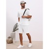 INSPIRE CHIC Men's Casual Texture Crew Neck Solid Shirt Top and Shorts 2 Piece Outfits - 4 of 4
